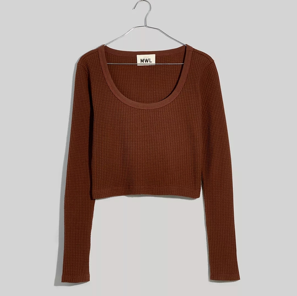 NWOT MWL Waffle Long-Sleeve Supercropped Tee